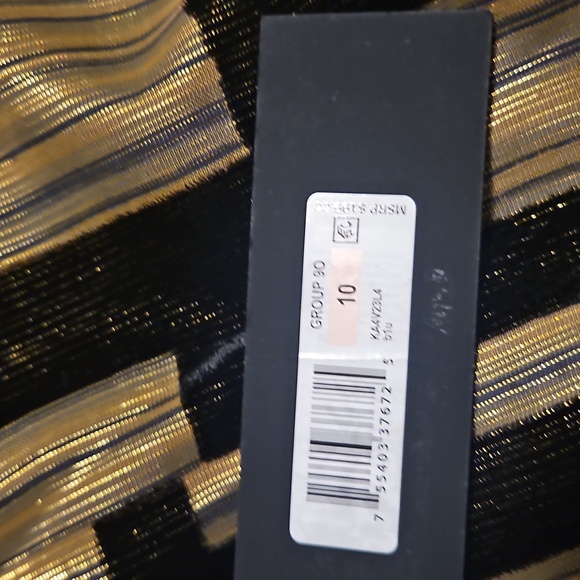 NWT Donna Karan Velvet Burnout Sheath Dress: Black & Gold: Size- 10 - Picture 15 of 16